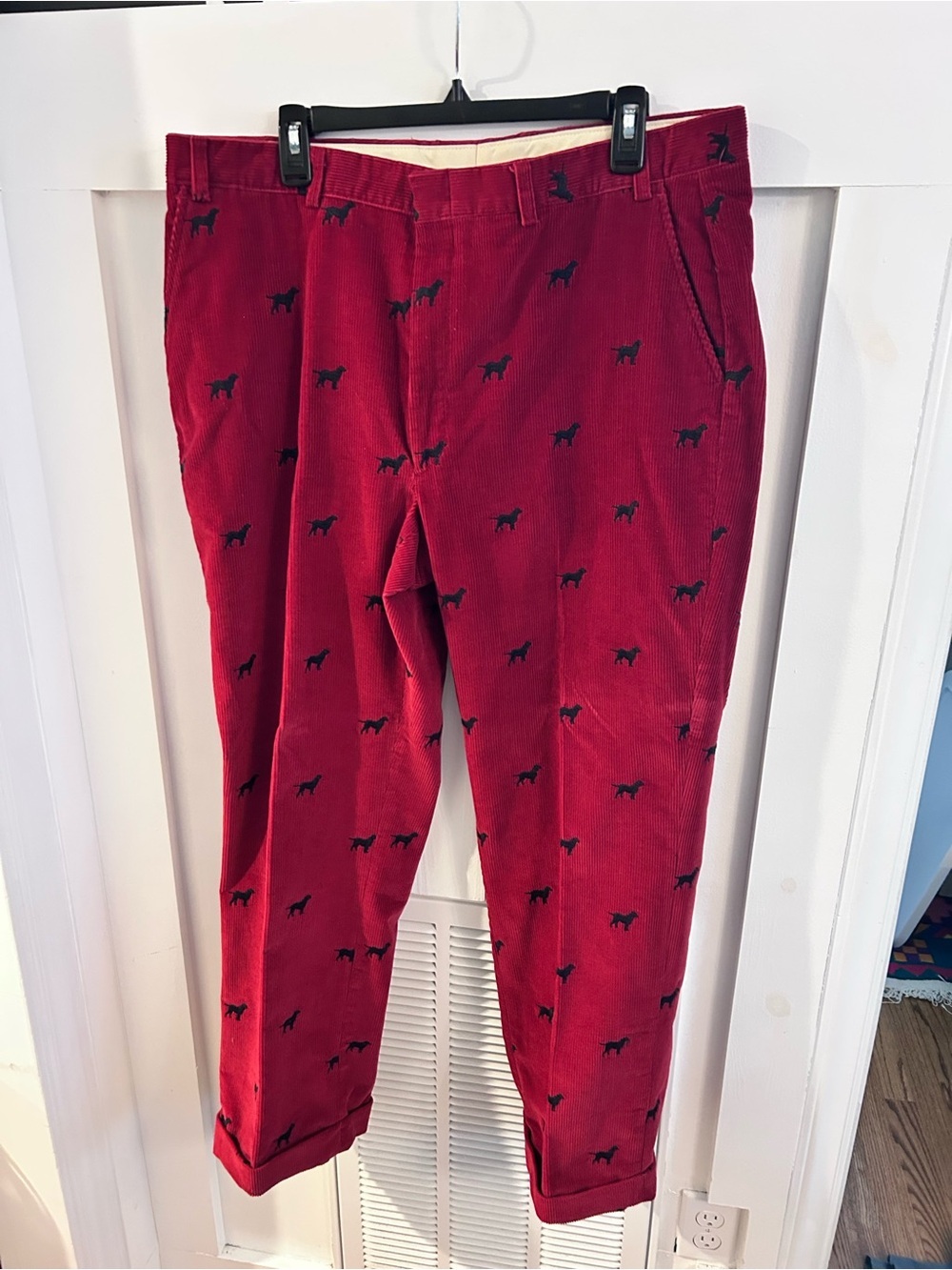 Orvis red corduroy pants black lab size 36x30